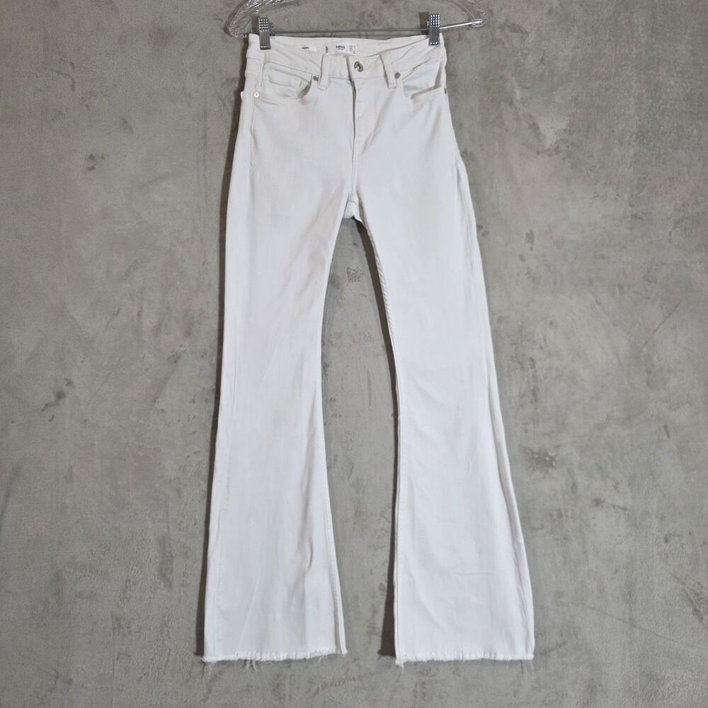 MNG Mango  Womens Flare Jeans Sz 4 White